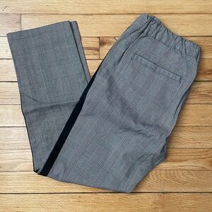 Velvet by Graham & Spencer Gray Plaid Pants with Black Side Stripe